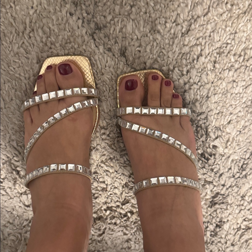 Michael Kors Metallic Gold Strappy Sandals